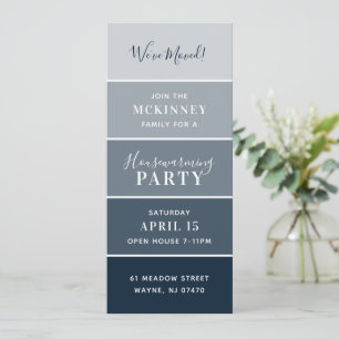 Party zur Aufwärmung von Navy Paint Swatch Card Ei Einladung