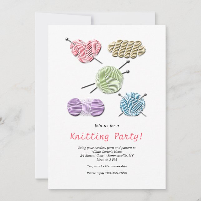 Party zur Sammlung von Garnen Einladung (Vorderseite)
