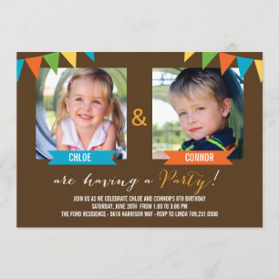Party zusammen Geburtstag Einladungen - braun