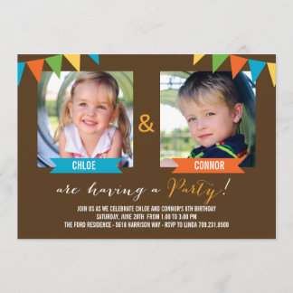 Party zusammen Geburtstag Einladungen - braun