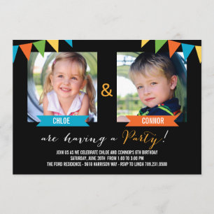 Party zusammen Geburtstag Einladungen - Schwarz