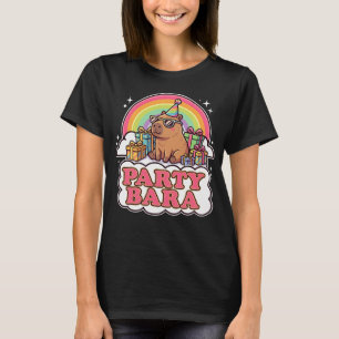 PartyBara Süße Capybara Regenbogen T-Shirt