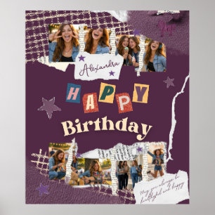 Partybilder im Scrapbook-Stil Geburtstagsdekoratio Poster