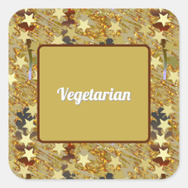 Partybunter Glamouröses Vegetarisches Essen Quadratischer Aufkleber