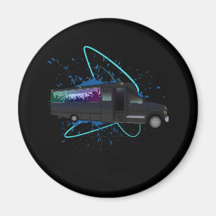 Partybus Zeit Bunte Nachtleben Spaß Feier Magnet
