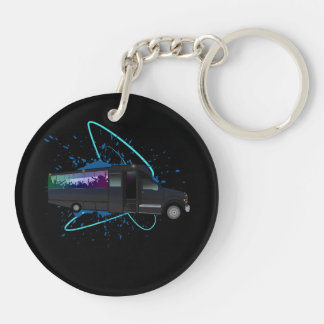 Partybus Zeit Bunte Nachtleben Vibes Spaß Trendig Schlüsselanhänger