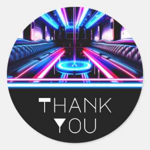 Partybusschwunglichter Tanzfläche Geburtstagsfeier Runder Aufkleber