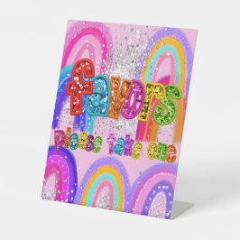 Partygeschenke Sequin Regenbogen Sockelschild