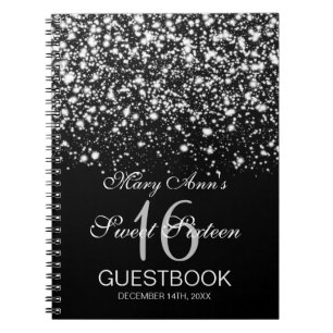 Partyguestbook-bezauberndes Mitternachtssilber des Notizblock