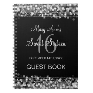 Partyguestbook-Party-Glitzern-Silber des Bonbon-16 Notizblock