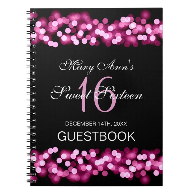 PartyGuestbookHollywood des Bonbon-16 bezauberndes Notizblock (Vorderseite)