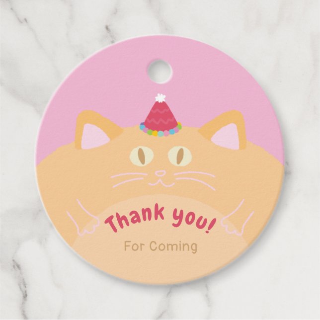 Partyhut Katzen Geschenkanhänger (Vorderseite)