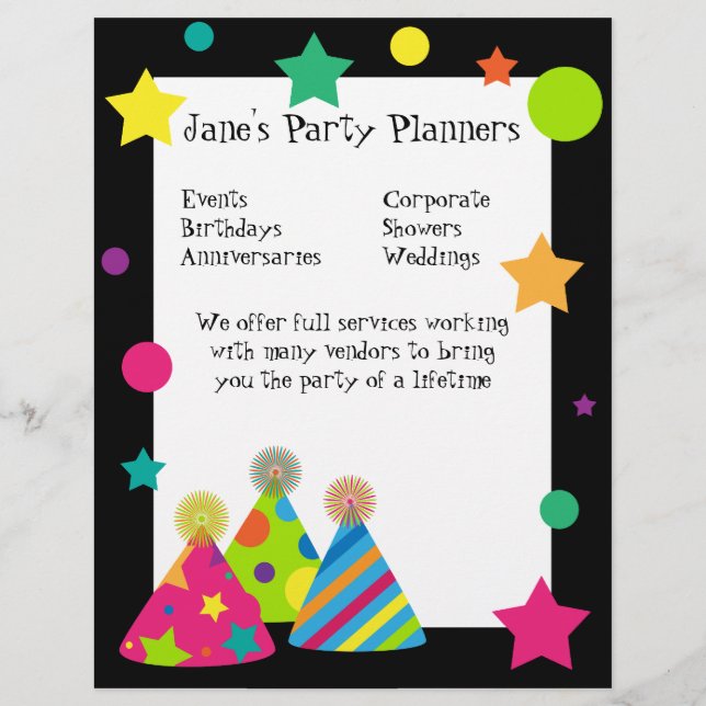 Partyhüte Flyer (Vorne)