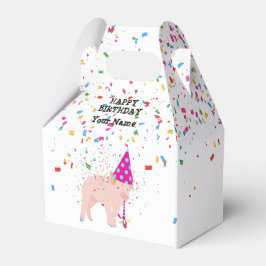 Partying für Schweine - Tiere bei der Geburtstagsp Geschenkschachtel