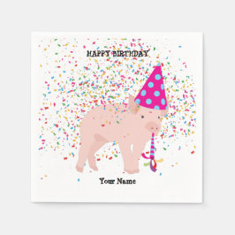 Partying für Schweine - Tiere bei der Geburtstagsp Serviette