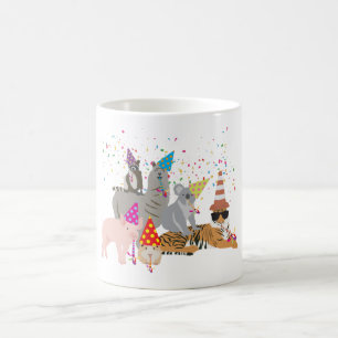 Partying von Tieren - Niedliche Tiere mit Party Kaffeetasse
