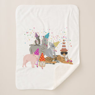 Partying von Tieren - Niedliche Tiere mit Party Sherpadecke
