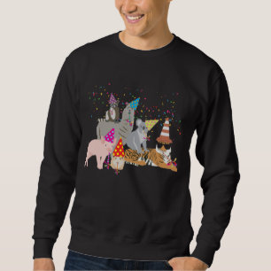 Partying von Tieren - Niedliche Tiere mit Party Sweatshirt