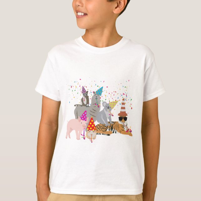 Partying von Tieren - Niedliche Tiere mit Party T-Shirt (Vorderseite)