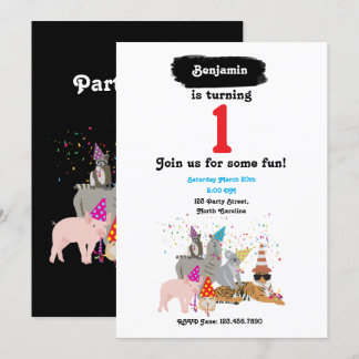 Partying von Tieren - Tiere bei der Geburtstagspar Einladung