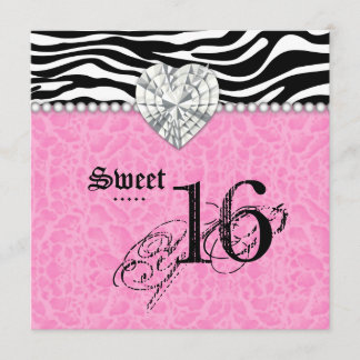 Partyleopard Zebra-Spitze-Herz-Diamant des Einladung