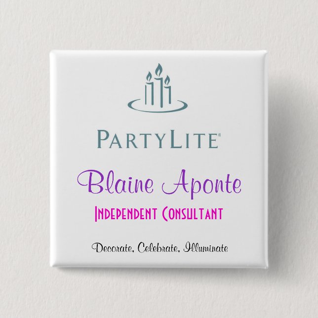 Partylite NamensAbzeichen Button (Vorderseite)