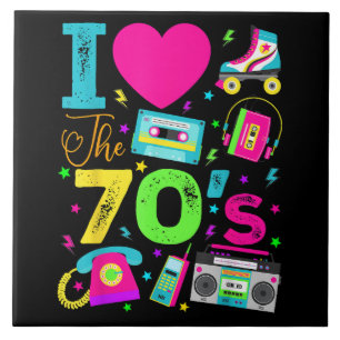 Partys im Stil der 1970er Jahre Vintage Retro Fliese