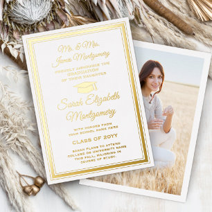 Partys White & Foil Foto Abschluss Ankündigung