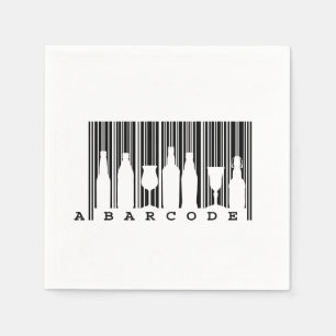 Partyspaß: Schwarzweiss-Barcode (Barcode), Serviette