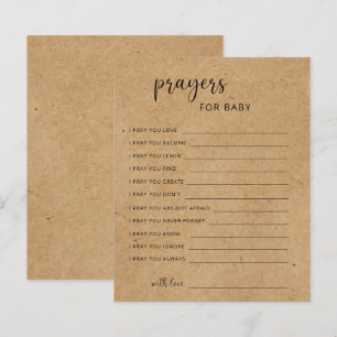 Partyspiel rustikales Handwerk   Gebete für Baby