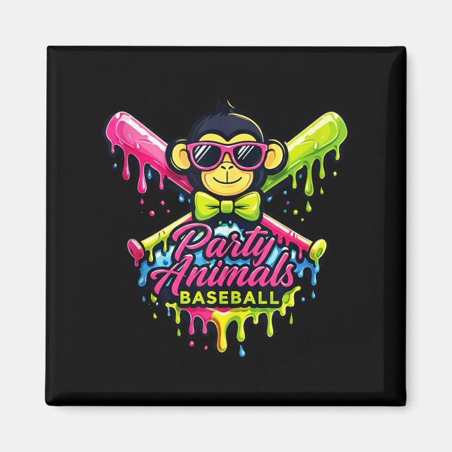 Partytier Baseball lustiger Affe Tank Top  Magnet (Vorne)