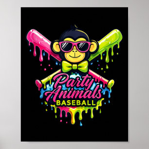 Partytier Baseball lustiger Affe Tank Top Poster