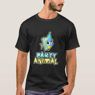 Partytier Fisch Grafik Geburtstag T-Shirt