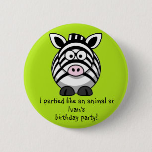PartytierZebra knöpft Gastgeschenke-Andenken Button