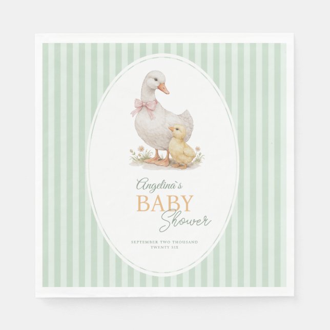 Partytücher Mother Goose und Gänschen. Serviette (Vorderseite)