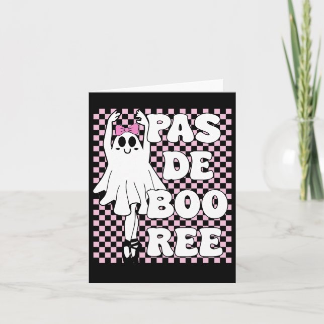 Pas De Boo-free Funny Retro Ballet Ghosts Hallowee Karte (Vorderseite)