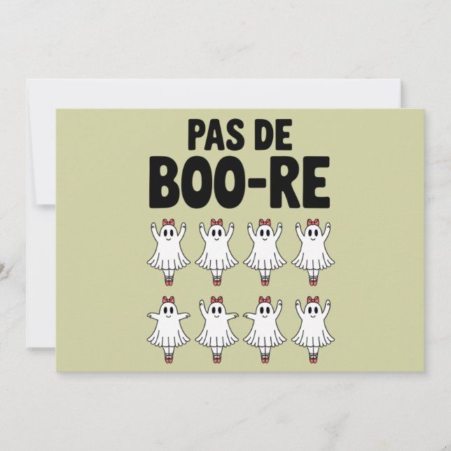 Pas de Boo-re Ballerina Ghost Halloween Spooky Einladung (Vorderseite)