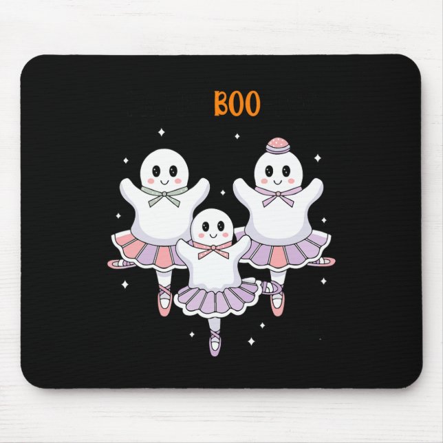 Pas De Boo-rée Ballet Dancer Spooky Ghost Hallowee Mousepad (Vorne)
