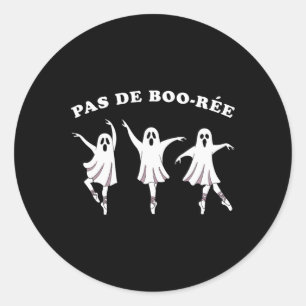 Pas de Boo Ree Ballet Halloween Ghost for Girls Runder Aufkleber