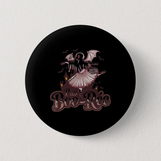 Pas De Boo-rée Balletttanz Halloween Funny Button (Vorderseite)