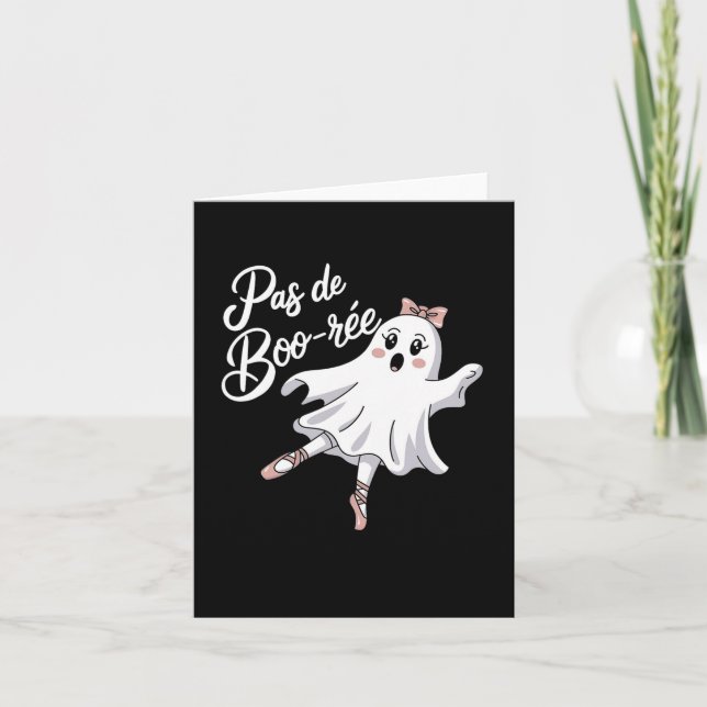 Pas De Boo-rée Funny Ballet Gastgeber Halloween-Ta Karte (Vorderseite)
