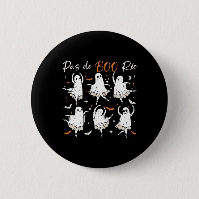 Pas De Boo-rée Funny Ballet Geister Tanzlehrer H Button (Vorderseite)