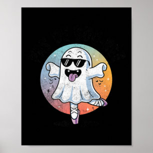 Pas De Boo Ree Funny Ghost Tanzballett Halloween Poster