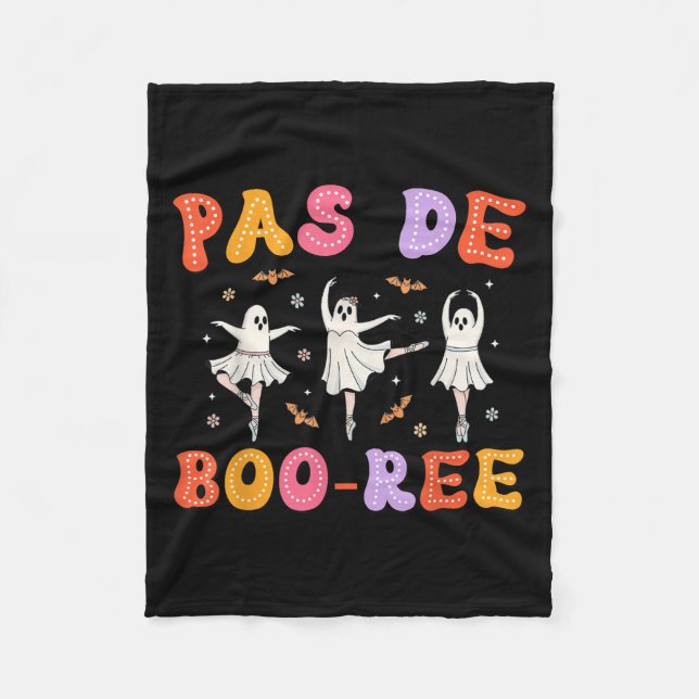 Pas De Boo-rée Ghost Ballet Dancer Halloween Dance Fleecedecke (Vorderseite)