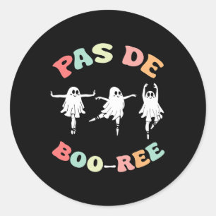 Pas De Boo-ree Ghost Ballet Dancer Halloween Dance Runder Aufkleber