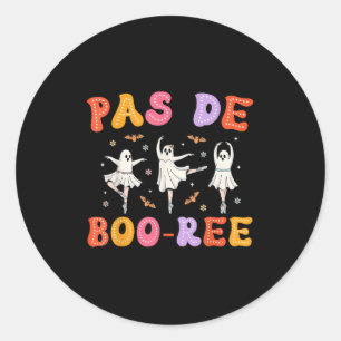 Pas De Boo-rée Ghost Ballet Dancer Halloween Dance Runder Aufkleber