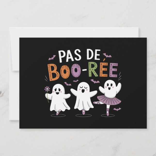 Pas de BOO-ree Ghost Ballet Dancer Lehrer Einladung (Vorderseite)