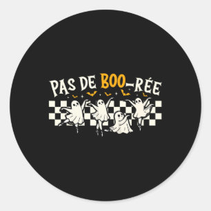 Pas De Boo-rée Ghost Byllet Dancer Halloween Dance Runder Aufkleber
