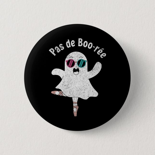 Pas De Boo-rée Niedlich Ballerina Ghost Funny Ball Button (Vorderseite)