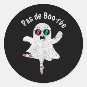 Pas De Boo-rée Niedlich Ballerina Ghost Funny Ball Runder Aufkleber